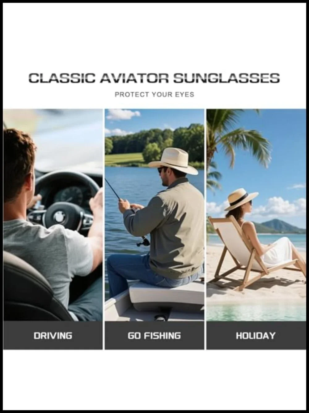 Classic Aviator Sunglasses Polarized UV Protection Driving